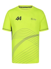 Fanatics Yellow F1 Mercedes AMG Petronas Lewis Hamilton 44 Sports T-Shirt - Image 2 of 3