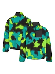 Fanatics Green F1 Mercedes AMG Petronas Team Spray Camo Sherpa Quarter Zip Fleece - Image 1 of 3