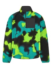 Fanatics Green F1 Mercedes AMG Petronas Team Spray Camo Sherpa Quarter Zip Fleece - Image 2 of 3