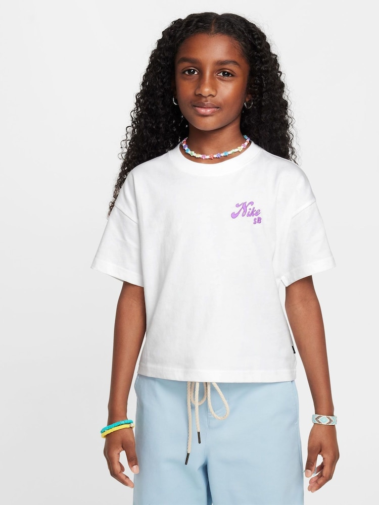 Nike White SB 100% Cotton T-Shirt - Image 1 of 7