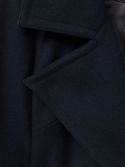 Reiss Teal Rae Wool Blend Belted Double Breasted Coat With Cashmere - Image 5 of 5