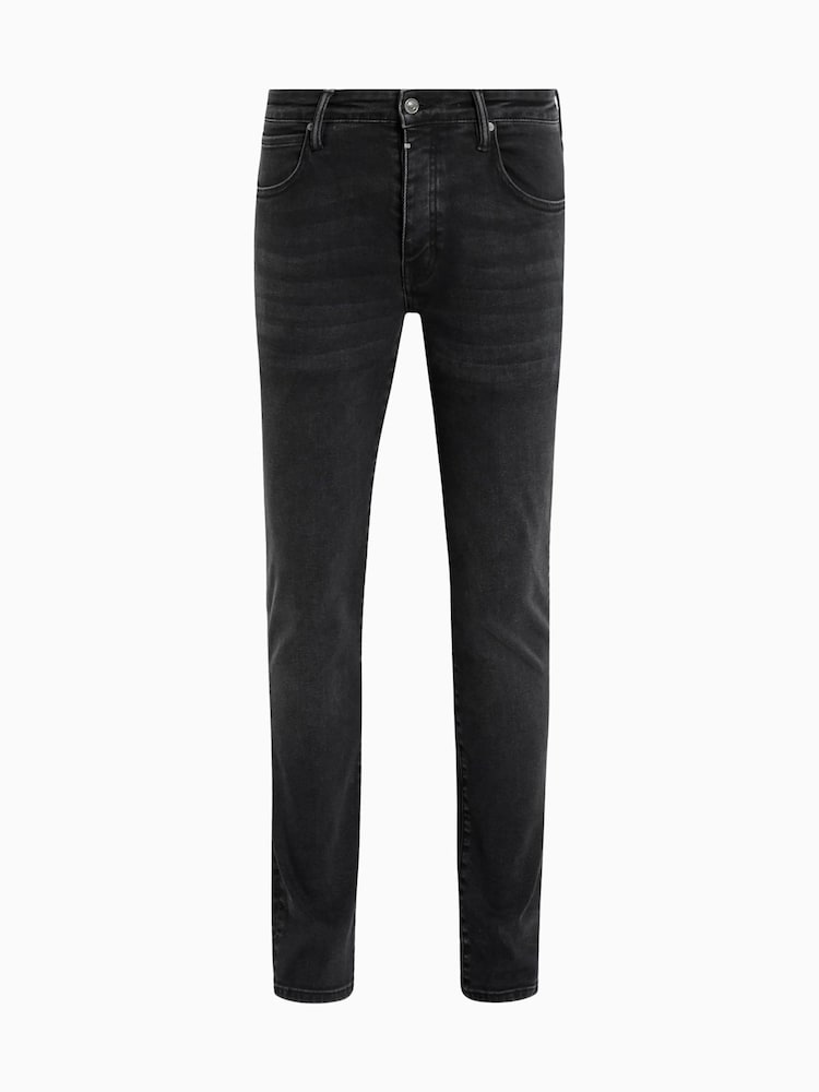 AllSaints Black Sid Washed Black Skinny Jeans - Image 10 of 10