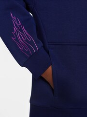 Nike Blue Void Kylian Mbappe Club Fleece Football Hoodie - Image 3 of 3