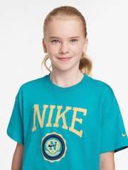 Nike Cactus Blue Boxy Varsity Graphic Print T-Shirt - Image 3 of 3