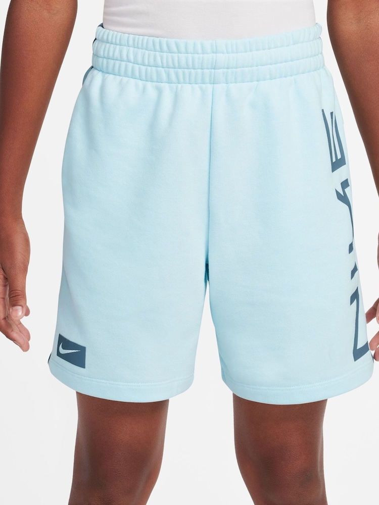 Nike Glacier Blue Multi Dri-FIT Fleece Shorts - Image 1 of 4