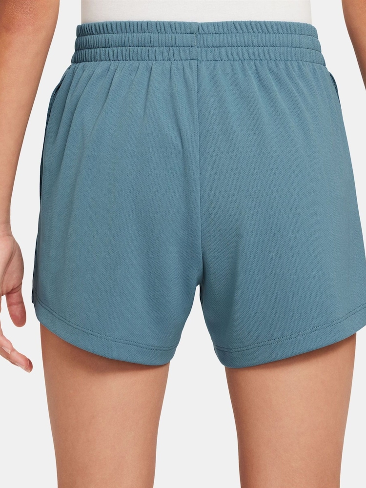 Nike Smokey Blue Multi Dri-FIT Split Shorts - Image 2 of 4