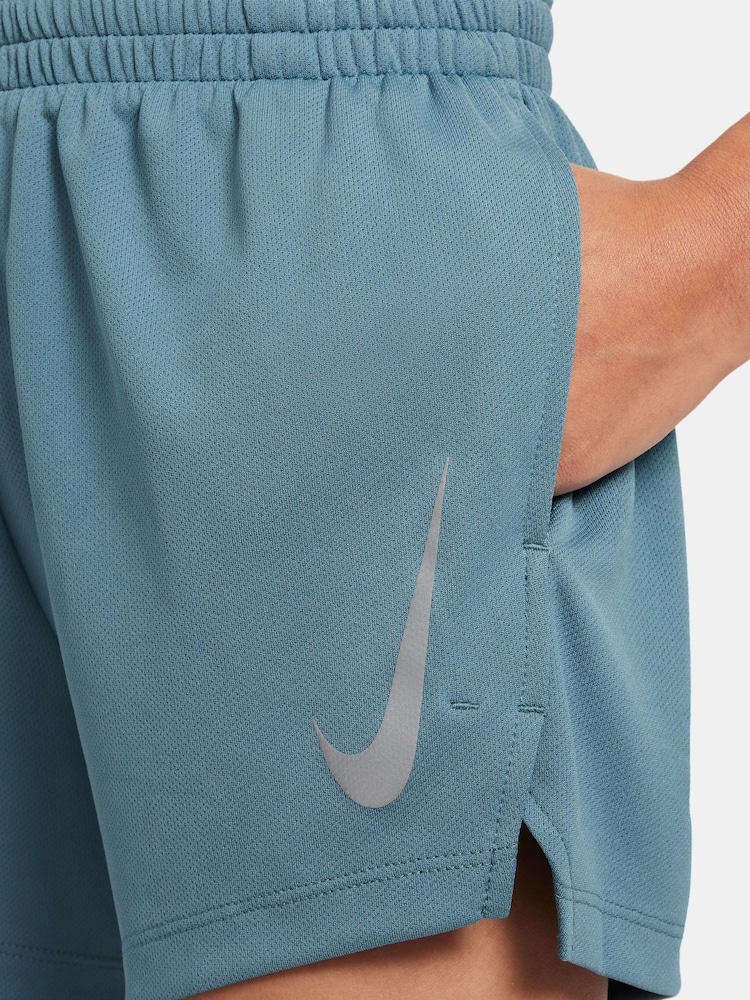 Nike Smokey Blue Multi Dri-FIT Split Shorts - Image 4 of 4