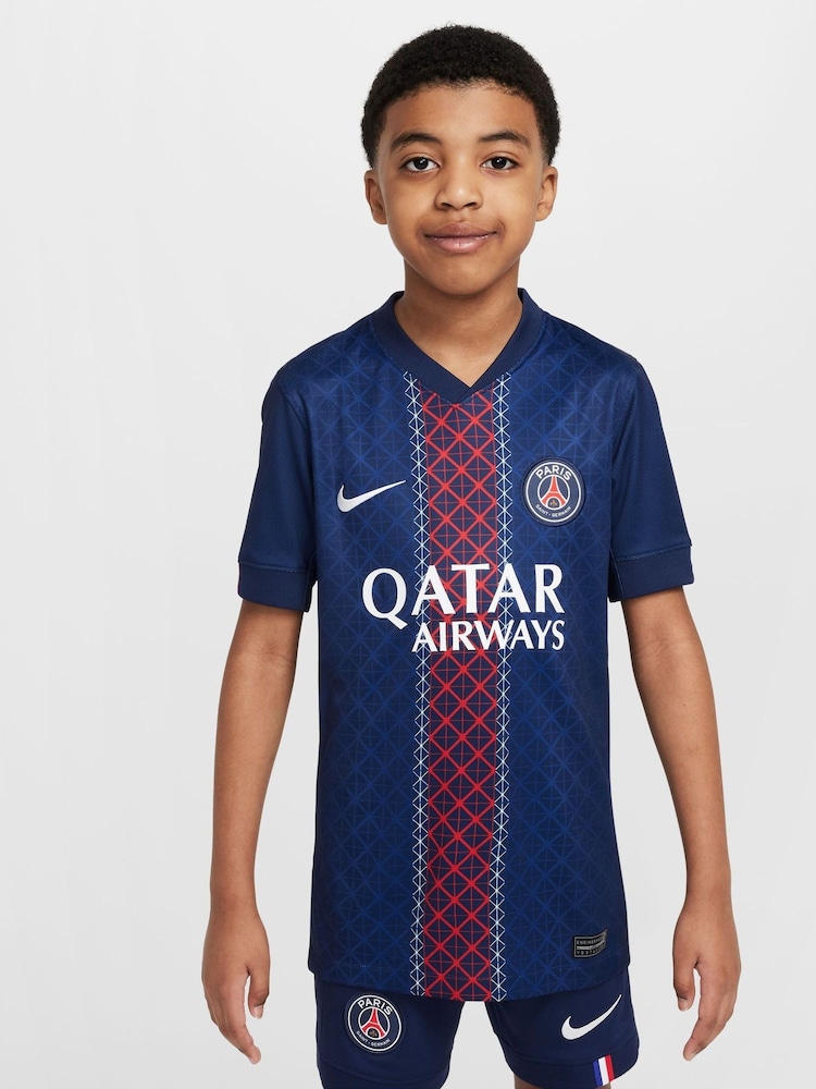 Nike Blue Dri-FIT Jersey Short Sleeve T-Shirt - Image 1 of 12 Nike Blue Dri-FIT Jersey Short Sleeve T-Shirt - Image 1 of 12
