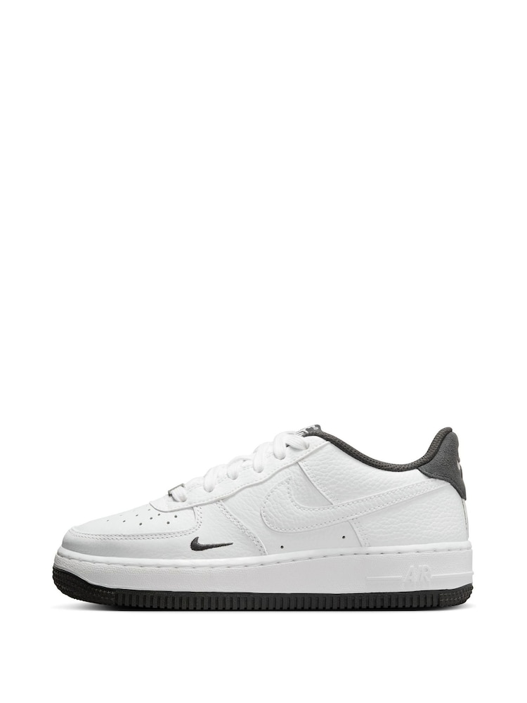 Nike White Anthracite Black Air Force 1 LV8 1 Trainers - Image 2 of 9