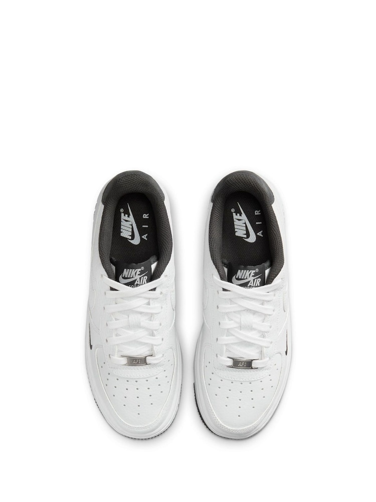 Nike White Anthracite Black Air Force 1 LV8 1 Trainers - Image 4 of 9