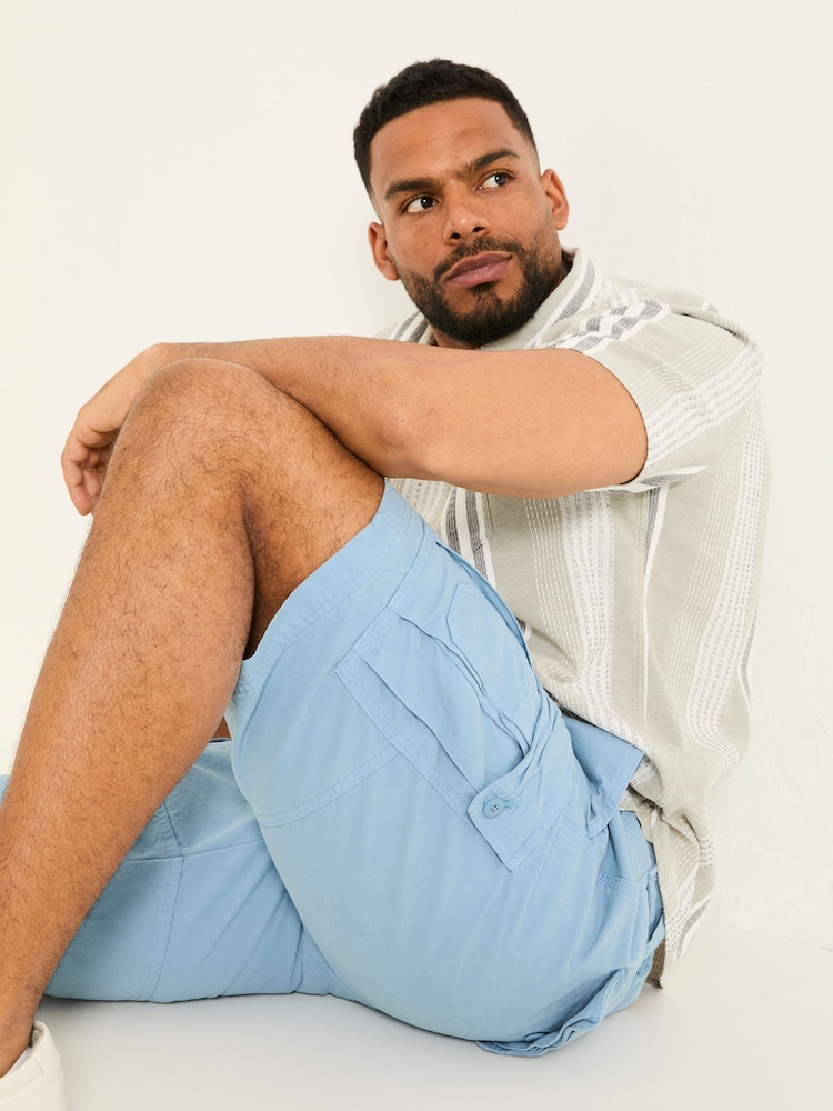 FatFace Breakyard Blue Cargo Shorts - Image 9 of 9