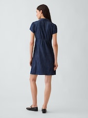 Gap Blue Empire Elasticated Waist Mini Shirt Dress - Image 2 of 4