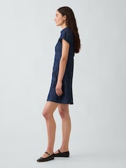 Gap Blue Empire Elasticated Waist Mini Shirt Dress - Image 3 of 4