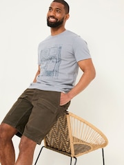 FatFace Dark Brown Beeble Utility Shorts - Image 3 of 5
