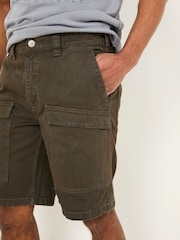 FatFace Dark Brown Beeble Utility Shorts - Image 4 of 5