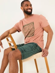 FatFace Rye Dark Teal Garment Dye Utility Shorts - Image 5 of 5
