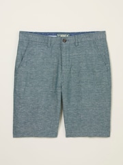 FatFace Mawes Dark Teal Cotton Linen Chino Shorts - Image 5 of 7