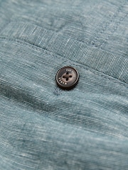 FatFace Mawes Dark Teal Cotton Linen Chino Shorts - Image 6 of 7