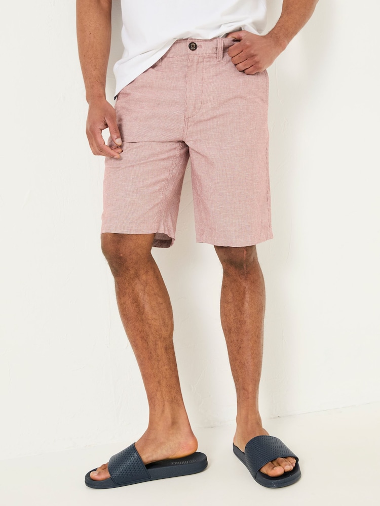 FatFace Mawes Pink Cotton Linen Chino Shorts - Image 1 of 6