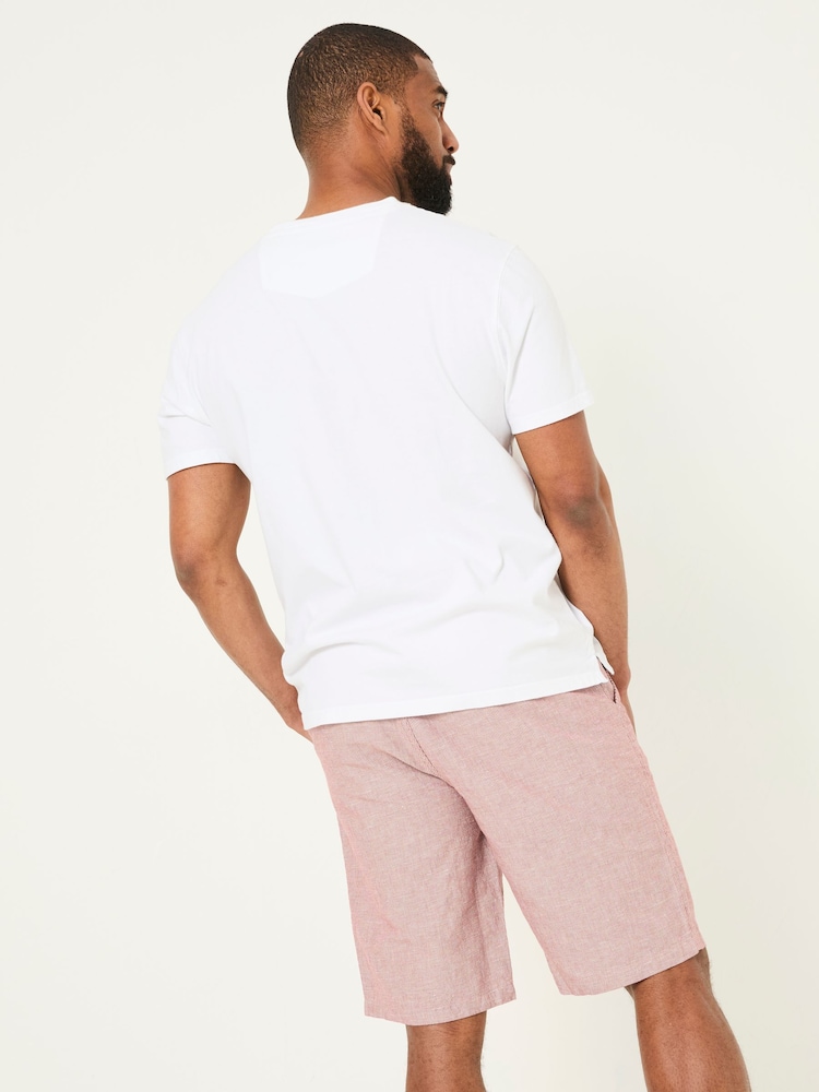 FatFace Mawes Pink Cotton Linen Chino Shorts - Image 2 of 6