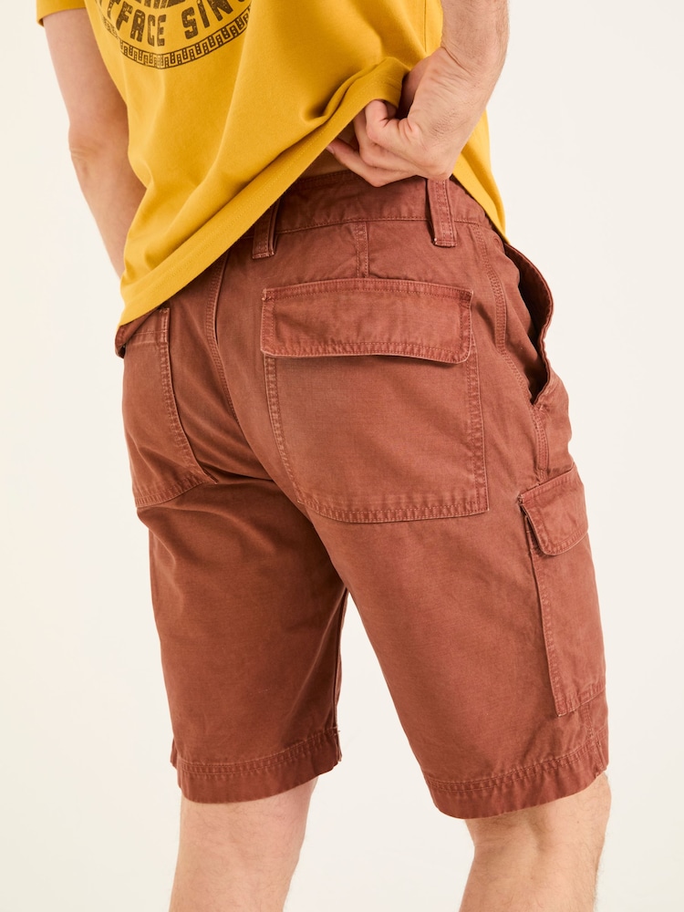 FatFace Rye Burnt Orange Garment Dye Utility Shorts - Image 2 of 6