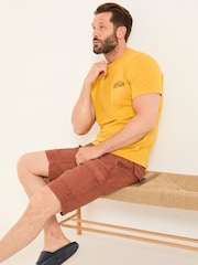 FatFace Rye Burnt Orange Garment Dye Utility Shorts - Image 4 of 6