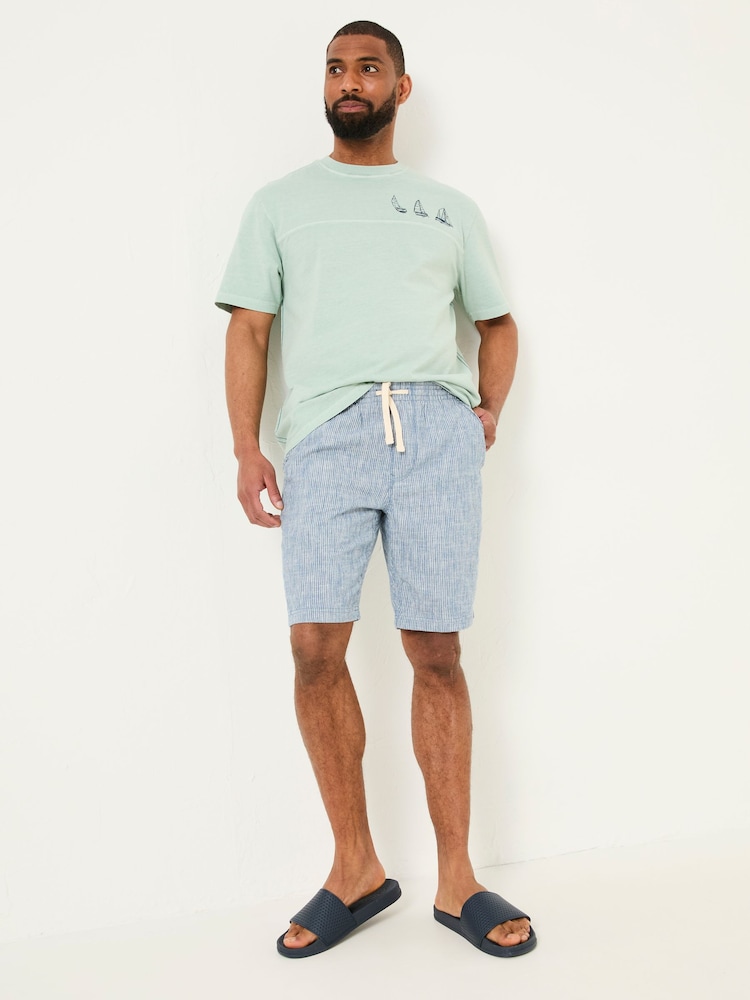 FatFace Seaton Blue Stripe Pull On Shorts - Image 5 of 6