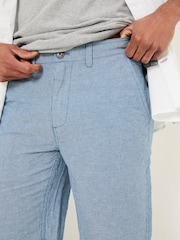 FatFace Mawes Blue Cotton Linen Chino Shorts - Image 2 of 7