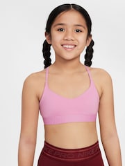 Nike Flamingo Pink Girls Indy Sports Bra - Image 1 of 5