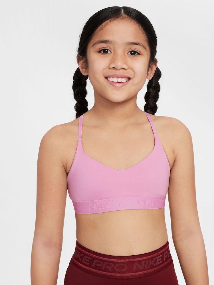 Nike Flamingo Pink Girls Indy Sports Bra - Image 1 of 5