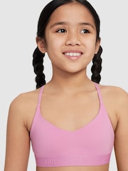 Nike Flamingo Pink Girls Indy Sports Bra - Image 3 of 5