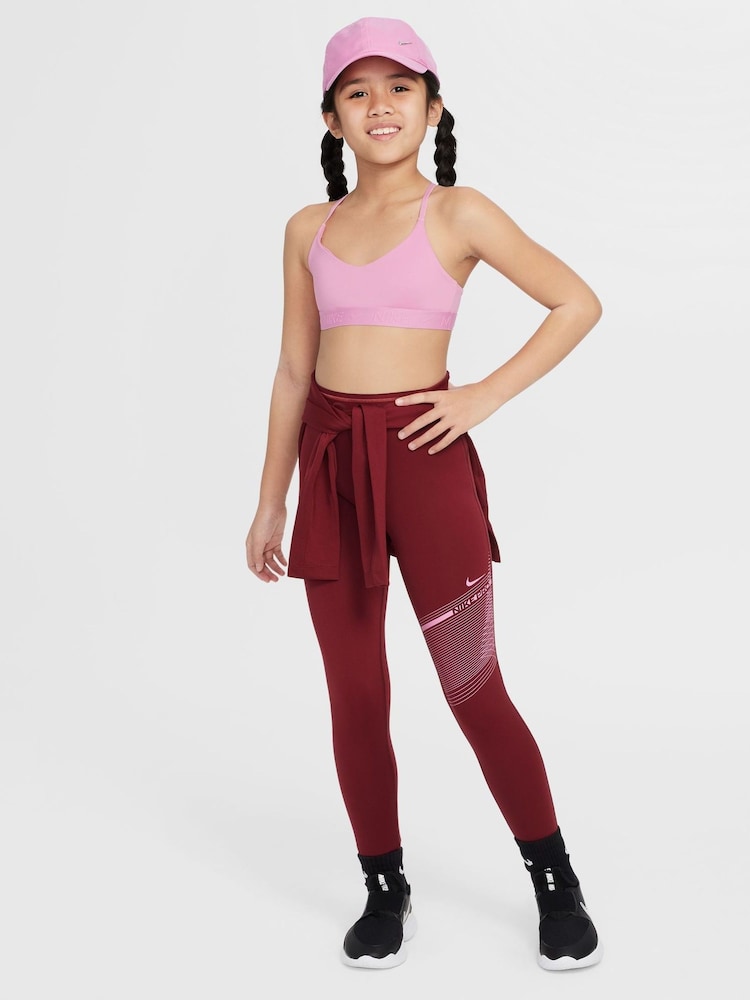 Nike Flamingo Pink Girls Indy Sports Bra - Image 5 of 5