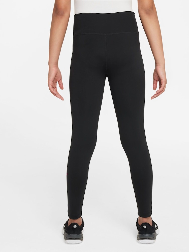 Nike Black Doll Lilac One Dri-FIT Leggings - Image 2 of 3