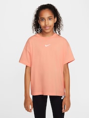 Nike Apricot Orange Sportswear 100% Cotton T-Shirt - Image 1 of 3
