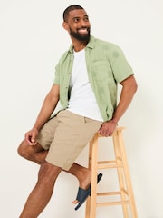 FatFace Mawes Stone Cotton Linen Chino Shorts - Image 4 of 7