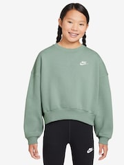 Verde vapor - Sudadera de polar de corte cuadrado con cuello redondo Club de Nike - Imagen 1 de 3