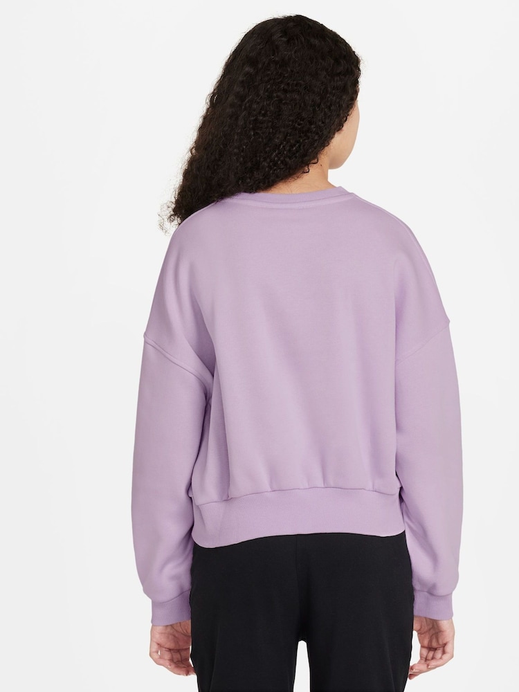 Doll Lilac - Sudadera de polar de corte cuadrado con cuello redondo Club de Nike - Imagen 2 de 3