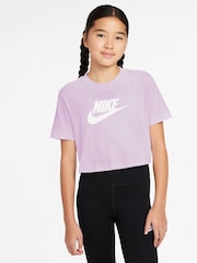 Nike Doll Lilac Cropped 100% Cotton T-Shirt - Image 1 of 3