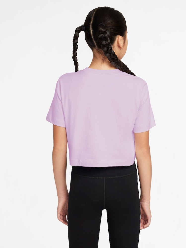 Nike Doll Lilac Cropped 100% Cotton T-Shirt - Image 2 of 3