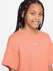 Nike Apricot Orange Sportswear Boxy 100% Cotton T-Shirt - Image 3 of 3