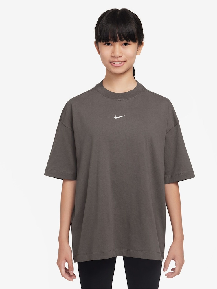 Nike Brown Small Logo 100% Cotton T-Shirt - Image 1 of 3