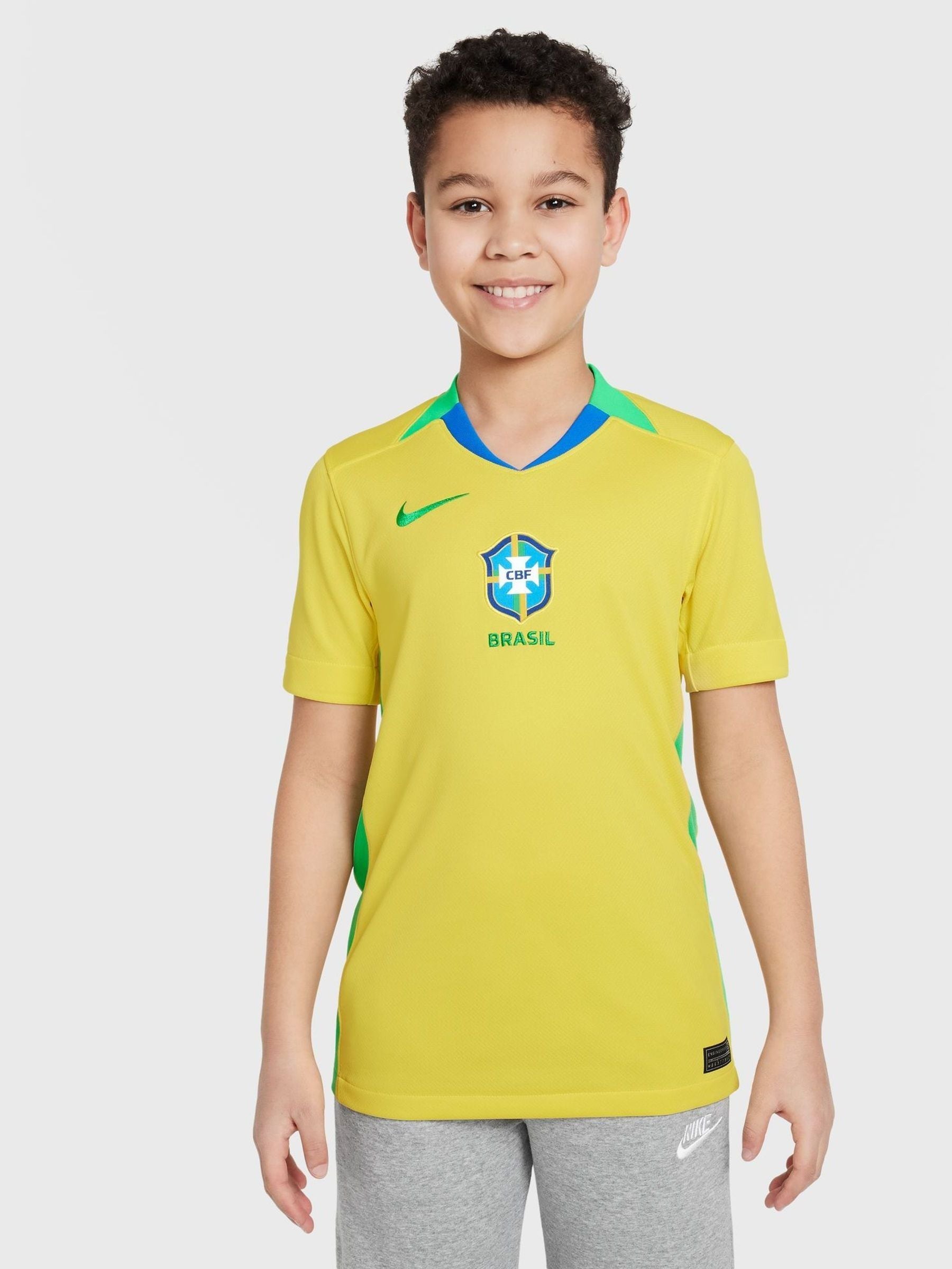 Buy Nike Yellow Brazil Home Stadium Football Shirt from the Next