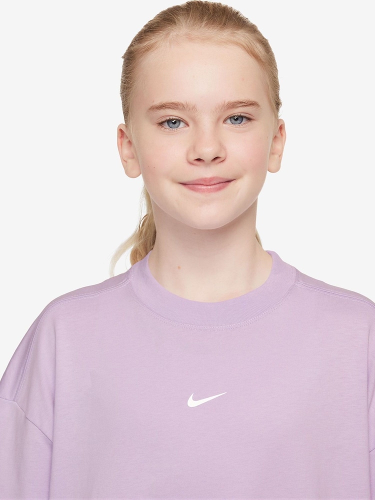 Nike Doll Lilac Small Logo 100% Cotton T-Shirt - Image 3 of 3