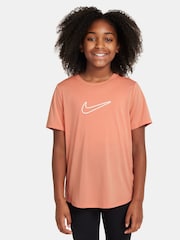 Nike Apricot Orange One Dri-FIT Short Sleeve T-Shirt - Image 1 of 3