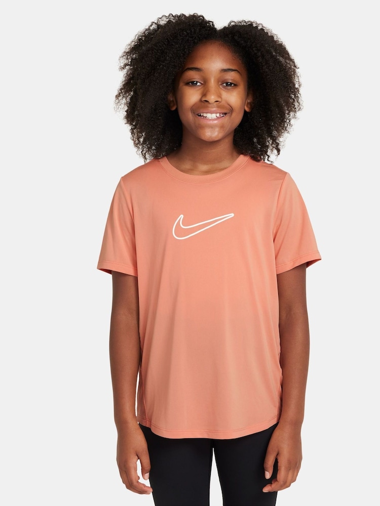 Nike Apricot Orange One Dri-FIT Short Sleeve T-Shirt - Image 1 of 3