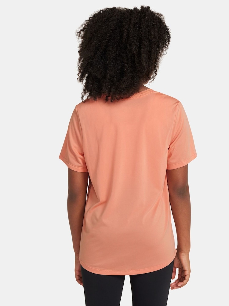 Nike Apricot Orange Dri-FIT One Short Sleeve T-Shirt - Image 2 of 3 Nike Apricot Orange Dri-FIT One Short Sleeve T-Shirt - Image 2 of 3
