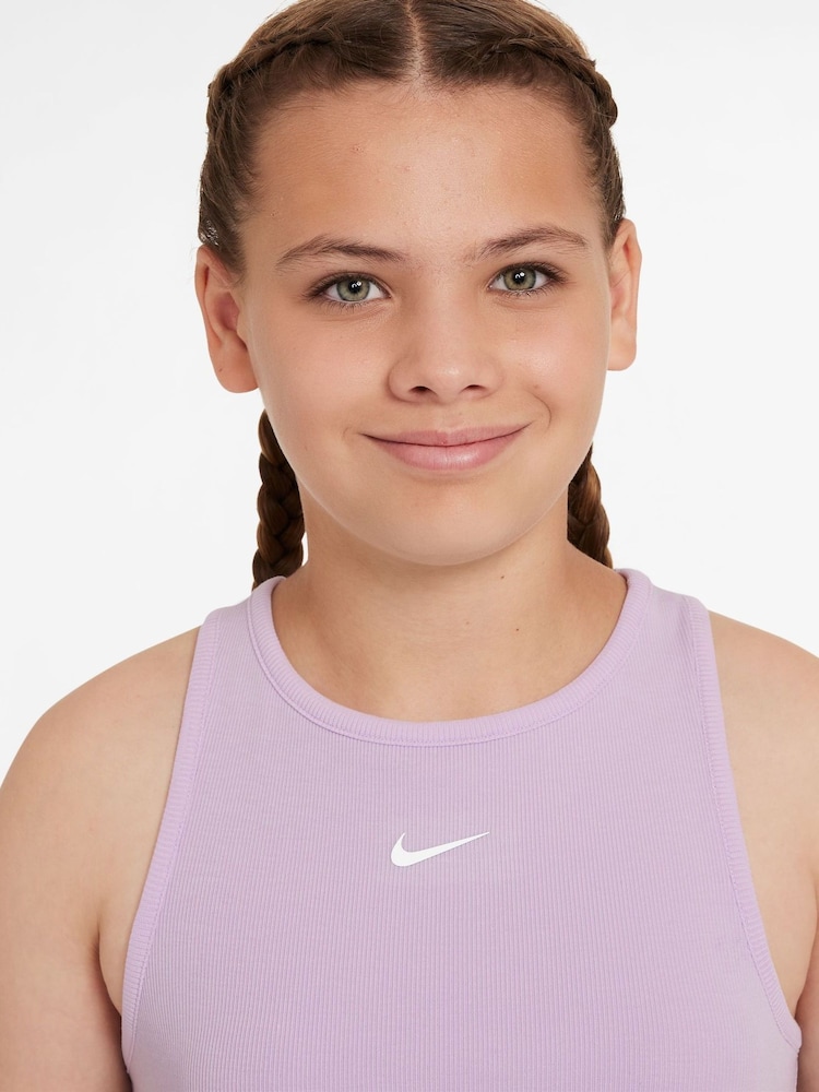 Nike Doll Lilac Sportswear Ribbed Tank Top - Image 3 of 3