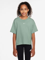 Nike Steam Green Sportswear Boxy 100% Cotton T-Shirt - Image 1 of 3
