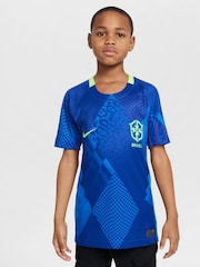 Nike Blue Brazil Away Stadium Football Shirt - Image 1 of 12