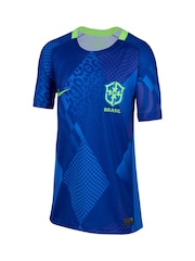 Nike Blue Brazil Away Stadium Football Shirt - Image 10 of 12